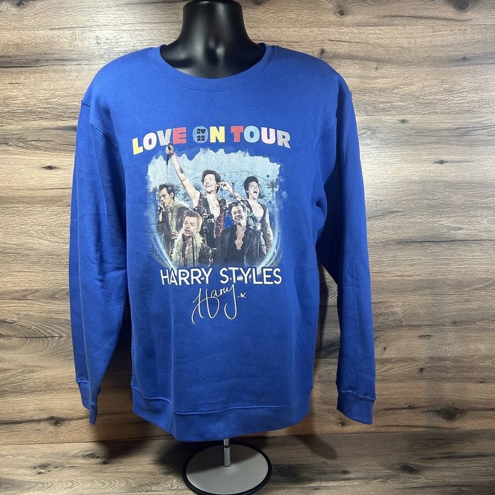 Harry Styles‎ Sweatshirt Blue 2022 Love on Tour Adult Unisex Size Large